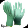 SRSAFETY 13 guantes de nylon color verde recubierto de calibre guantes / guante de trabajo